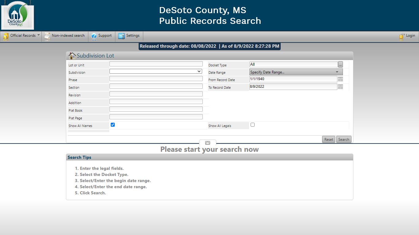 DeSoto County Public Records Search